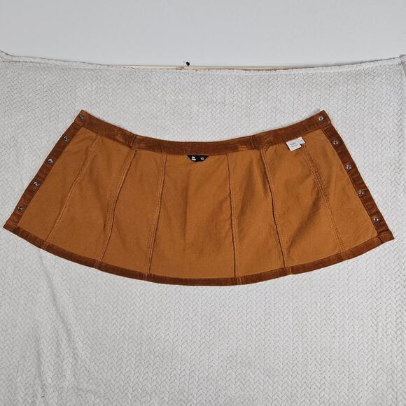 Jay Jays Corduroy Skirt Womens Sz 10 Brown Button Down Hippie Boho cottagecore - Picture 5 of 8